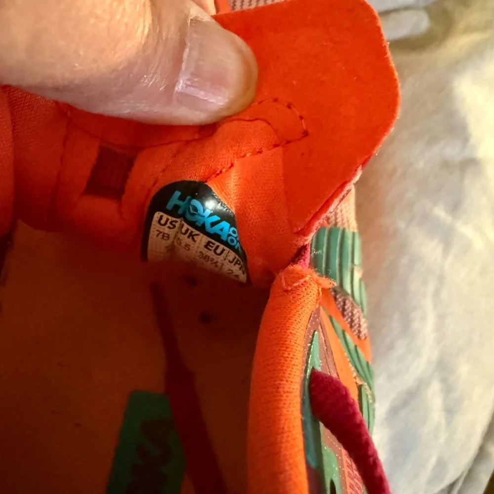 Hoka Orange and Teal Athletic Shoes - Picture 3 of 5
